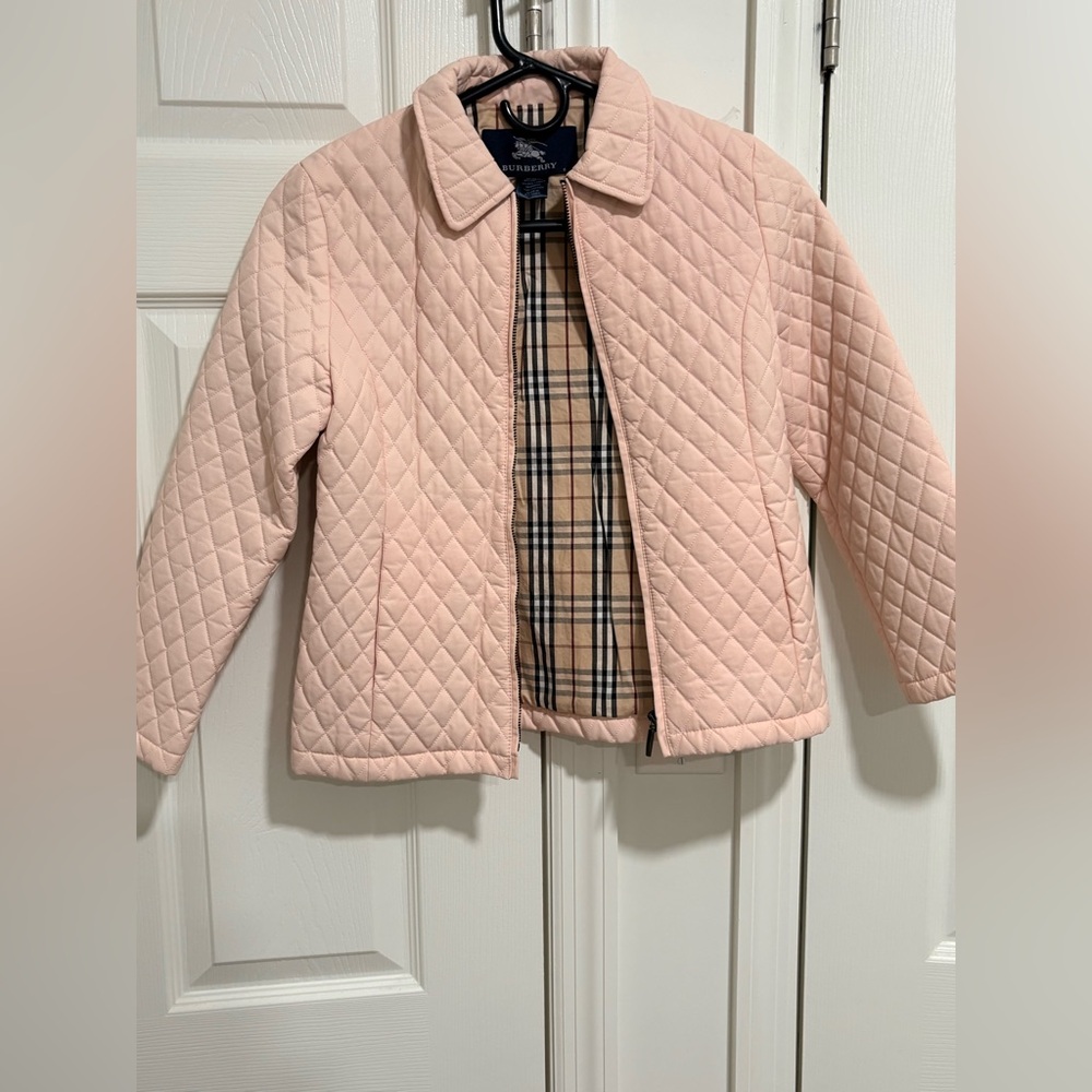 Burberry Light Pink Quilted Kids Jacket